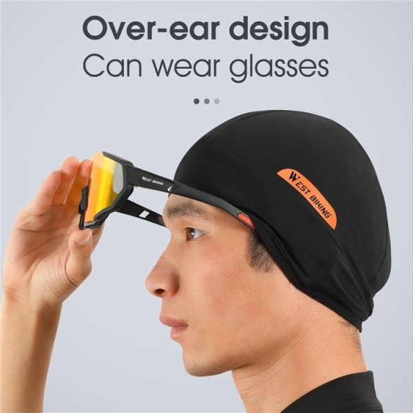 West Biking YP0201294 Summer Ice Silk Hat Riding Windproof Hood Breathable And Quick-Drying Helmet Lining Cap, Size: Free Size (Black) - Image 4