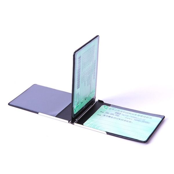 Motor Vehicle Driver License Metal Document Holder (Stripe Gray) - Image 5