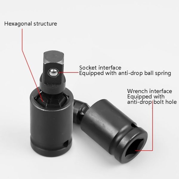 Windurate Universal Joint Connector Electric Wrench Sleeve Joint Electrical Steering Head, Specification: 1 / 4 inch - Image 4