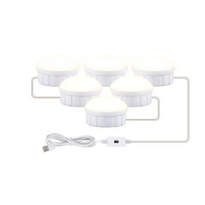 LED Makeup Mirror Light Beauty Fill Light Hand Sweep Sensor Mirror Front Light, Power source: 6 Bulbs (Natural White)