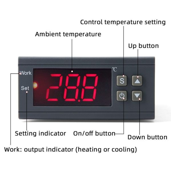 MH-1210W Digital LCD Temperature Controller Thermocouple Thermostat Regulator with Sensor Termometer, Temperature Range: -50 to 110 Degrees Celsius - Image 4