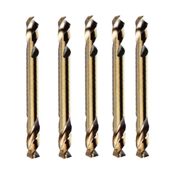 5pcs M35 Cobalt-Containing Twist Drill Bit High-Speed Steel Double Head Metal Steel Plate Expansion Hole Drill, Model: Double Head 3.2mm