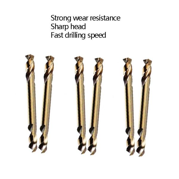 5pcs M35 Cobalt-Containing Twist Drill Bit High-Speed Steel Double Head Metal Steel Plate Expansion Hole Drill, Model: Double Head 3.2mm - Image 2