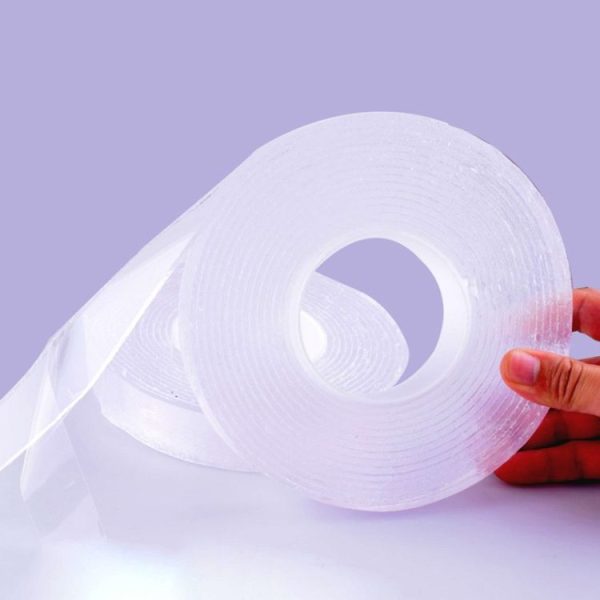 2x30x5000mm Transparent Double-Sided Adhesive Nanotic Tape Water Washing Non-Trace Tape - Image 2