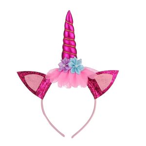 Cartoon Headband Children Birthday Festival Party Hair Accessories (Rose Red 1)