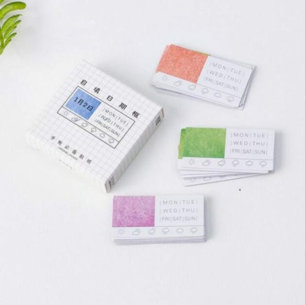 2 PCS Self-Filling Date Frame Shaped Sticker Seal Sticker, Random Color Delivery
