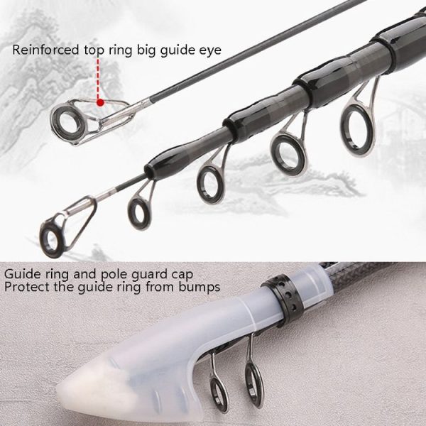 Carbon Telescopic Luya Rod Short Section Fishing Throwing Rod, Length: 2.7m (Curved Handle) - Image 5