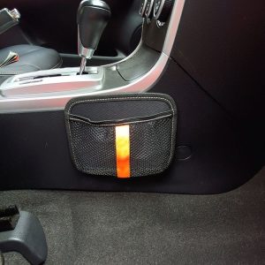 3 PCS Car Mobile Phone Storage Net Bag Universal Paste Car Chair Back Storage Bag, Colour: Black With Stripes