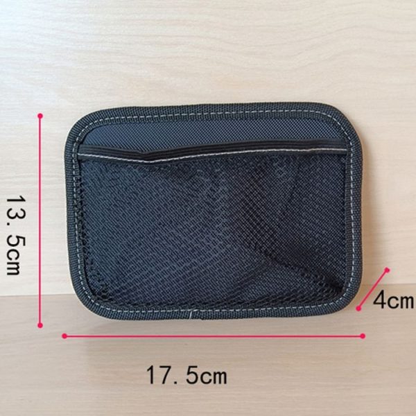 3 PCS Car Mobile Phone Storage Net Bag Universal Paste Car Chair Back Storage Bag, Colour: Black With Stripes - Image 3