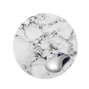 3 PCS Marbled Round Mouse Pad Rubber Non-Slip Mouse Pad, Size: 20 x 20cm Not Overlocked (Marble 4)