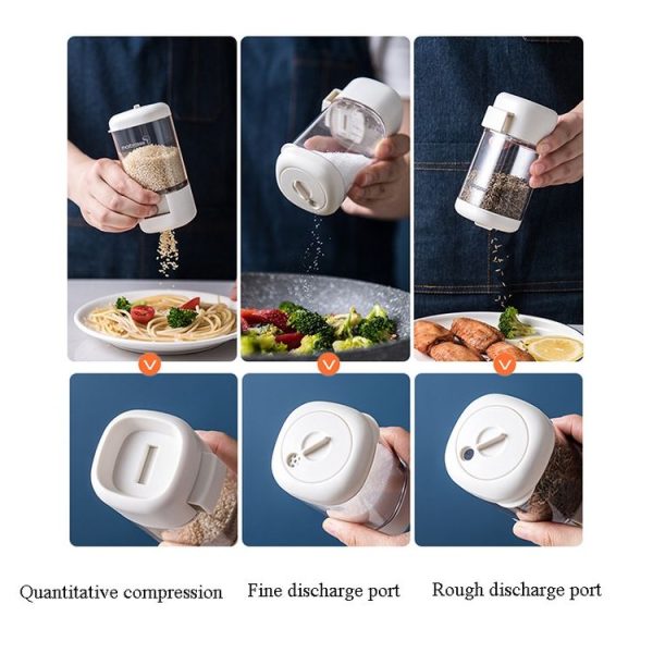 Marbrasse Metering Seasoning Box Pressing Type Seasoning Bottle Rotary Sealing Household Kitchen Seasoning Can, Specification: 2 Pieces - Image 4