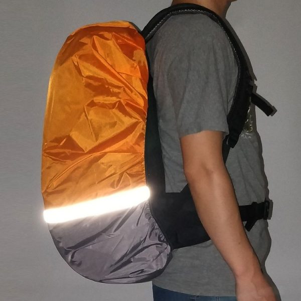 2 PCS Outdoor Mountaineering Color Matching Luminous Backpack Rain Cover, Size: L 45-55L (Red + Fluorescent Green) - Image 6