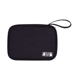 Data Cable Storage Box Waterproof Digital Package Charging Earphone Storage Box U Disk Multi-Function Finishing Box (Black)
