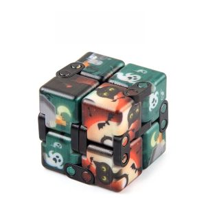 3 PCS Infinite Magic Cube Halloween Theme Variety Flip Folding Second Order Magic Cube Finger Toy, Colour: NO.168-8-24 Halloween Green