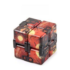 3 PCS Infinite Magic Cube Halloween Theme Variety Flip Folding Second Order Magic Cube Finger Toy, Colour: No.168-8-25 Halloween Orange