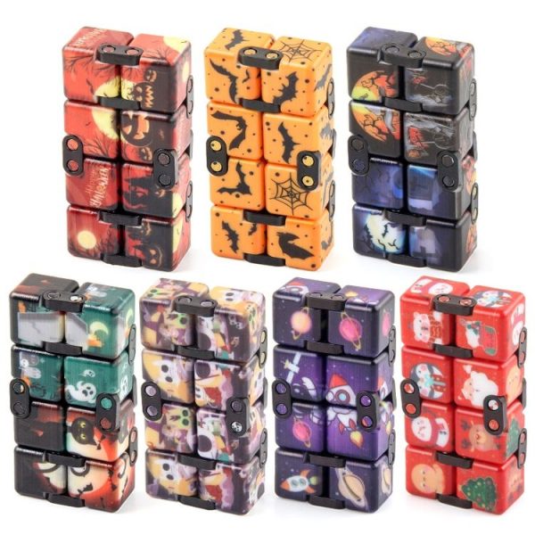 3 PCS Infinite Magic Cube Halloween Theme Variety Flip Folding Second Order Magic Cube Finger Toy, Colour: No.168-8-27 Halloween Black - Image 6