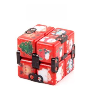 3 PCS Infinite Magic Cube Halloween Theme Variety Flip Folding Second Order Magic Cube Finger Toy, Colour: NO.168-8-29 Red Christmas