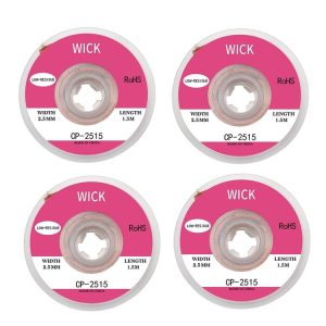 4 PCS Silk Wire Deficiency Tin With Low Residue Strip BGA To Remove Tin Welding Strip Electronic Maintenance Welding Material, Model: CP-2515 2.5mm x 1.5m