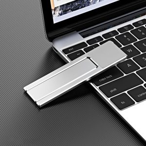 Notebook Back Sticker Extension Bracket Portable Folding Magnetic Mobile Phone Holder (Silver)