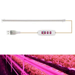 LED Plant Growth Lamp Time Potted Plant Intelligent Remote Control Cabinet Light, Style: 50cm One Head) (Pink)