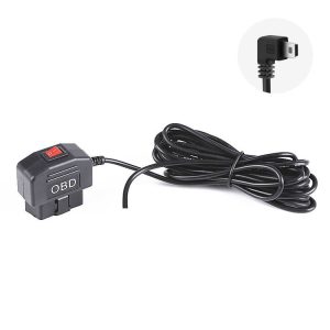 H508 OBD Car Charger Driving Recorder Power Cord 12 / 24V To 5V With Switch Low Pressure Protection Line, Specification: Mini Right Elbow