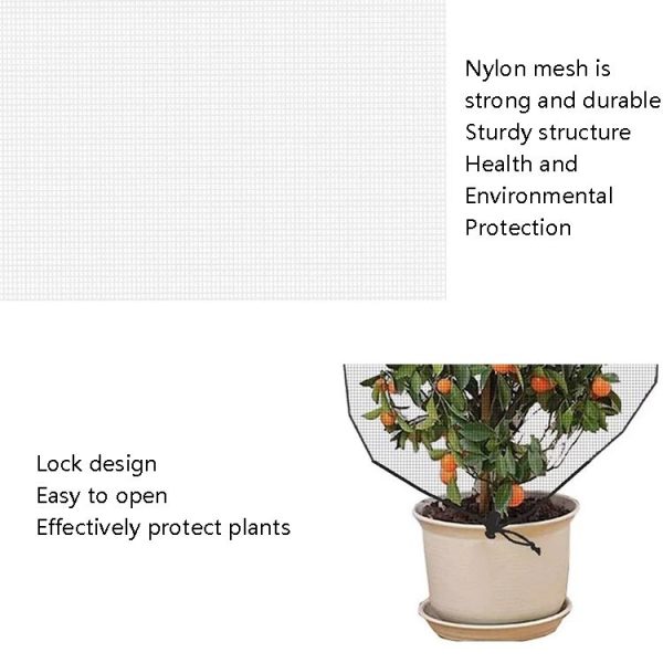 Plant Insect Cover Net With Drawstring Greenhouse Fruit Tree Bird Cover, Size: 1x0.7m (White) - Image 4