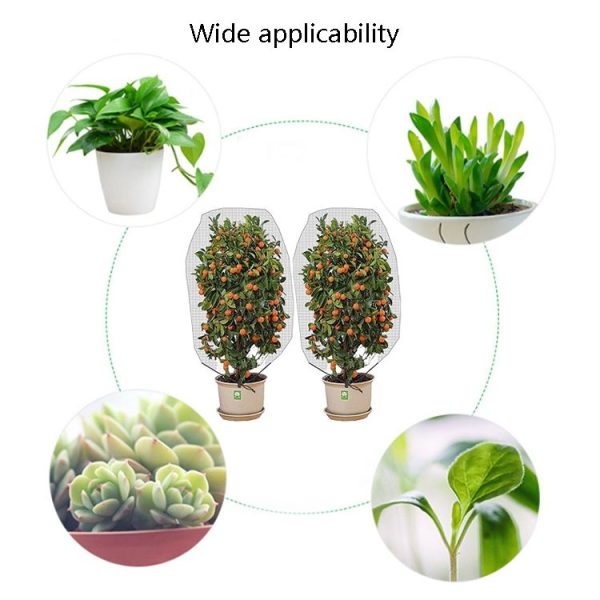 Plant Insect Cover Net With Drawstring Greenhouse Fruit Tree Bird Cover, Size: 1x0.7m (White) - Image 6