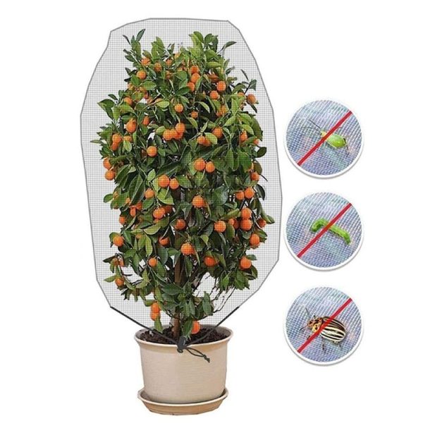 Plant Insect Cover Net With Drawstring Greenhouse Fruit Tree Bird Cover, Size: 1.2x1.4m (White)