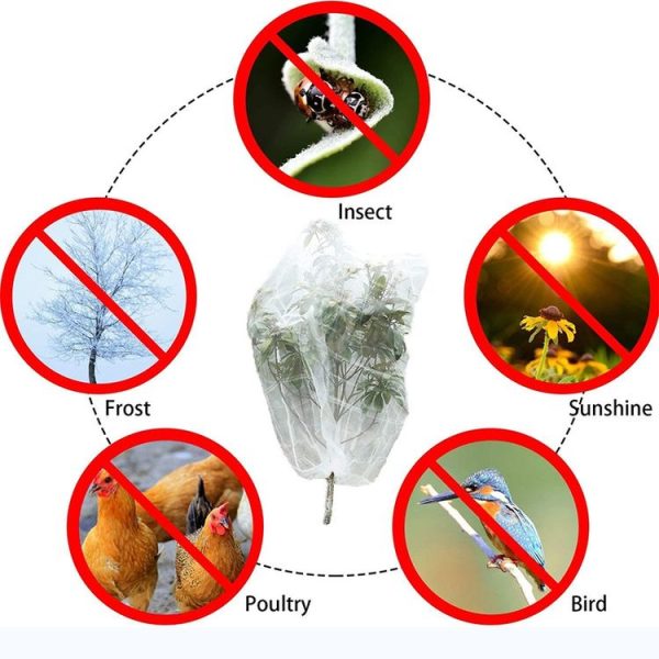 Plant Insect Cover Net With Drawstring Greenhouse Fruit Tree Bird Cover, Size: 1.2x1.4m (White) - Image 5