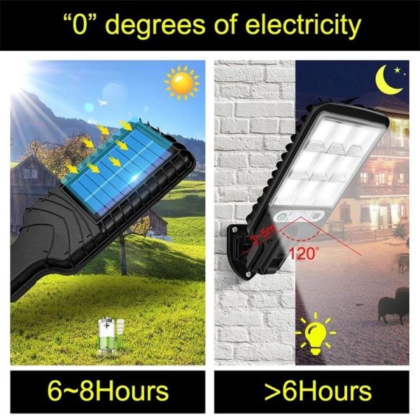 616 Solar Street Light LED Human Body Induction Garden Light, Spec: 117 COB With Remote Control - Image 3