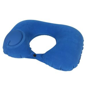Travel Inflatable Press U-Shaped Neck Guard Pillow, Colour: Flocked U009-04(Medium Blue)