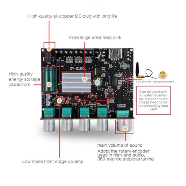 XINYI XY-S100L Sini Audio Channel 2.1 Bluetooth Power Board Module (S100L) - Image 4