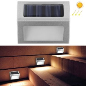 6 LED Solar Stainless Steel Stair Ladder Lamp Wall Light (Warm Light)