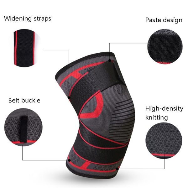 Pressurized Tape Knit Sports Knee Pad, Specification: XL (Black) - Image 3