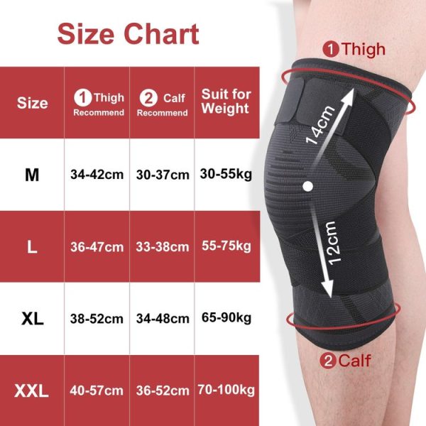 Pressurized Tape Knit Sports Knee Pad, Specification: XL (Black) - Image 7