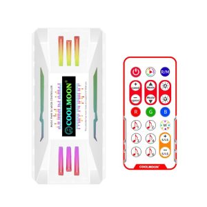 COOLMOON CM-MPAC PWM 5V ARGB Cooling Fan Remote Control For PC Case Chassis, Style: 4 in 1 (White)