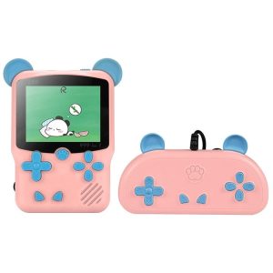 I50 999 in 1 Children Cat Ears Handheld Game Console, Style: Doubles (Pink)