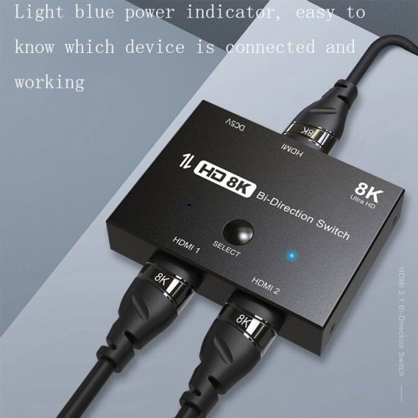F0301 HDMI 2.1 Two-Way Switcher PS5 Dedicated One-In-Two High-Definition Switcher - Image 3