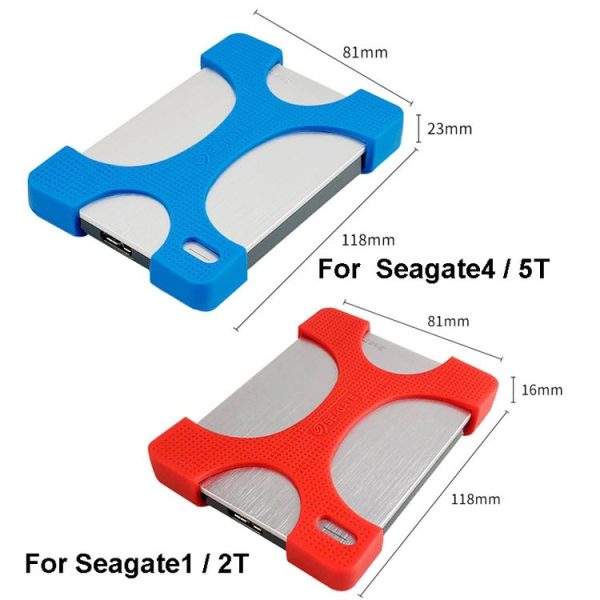 2 PCS Mobile Hard Drive Silicone Protective Case For Seagate 4 / 5T (Black) - Image 3