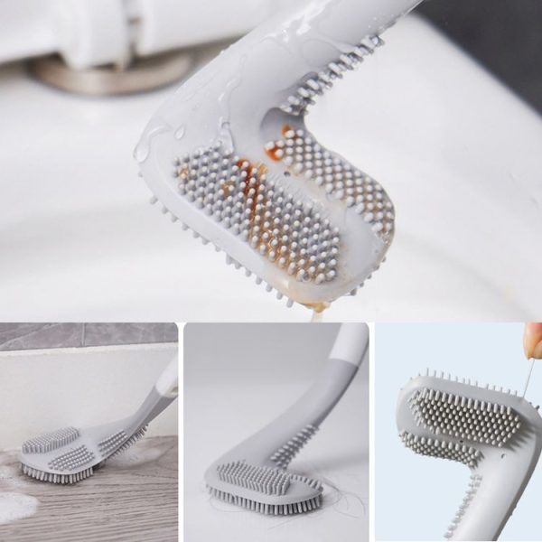 Golf Toilet Brush With Self-Opening And Closing Water-Proof Base (White) - Image 5