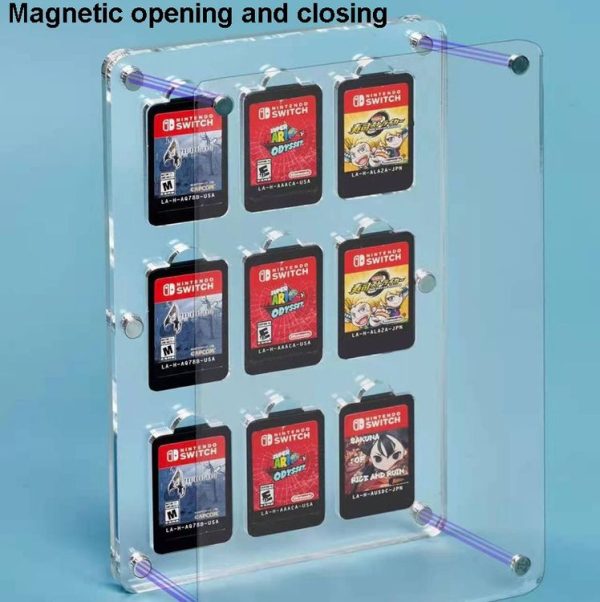 14 Grid Transparent Crystal Magnetic Game Card Storage Box For Switch - Image 3