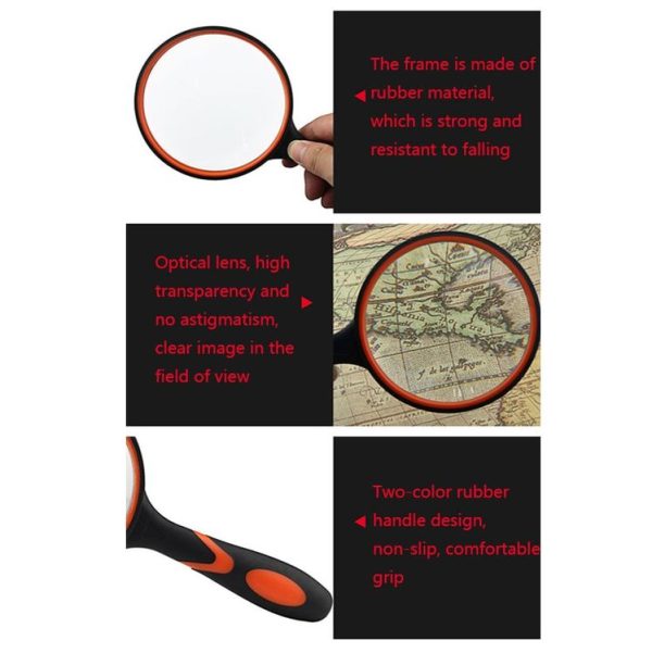 10X HD Optical Lens Handheld Magnifying Glass, Specification: 50mm - Image 5