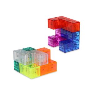 YJ8392 Puzzle Early Education Magnetic Building Block Magic Cube (Transparent)