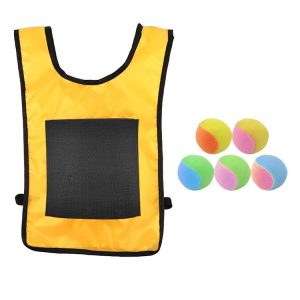 Children Dodgeball Vest For Parent-child Outdoor Games With 5 Balls, Specification: Large (Yellow)