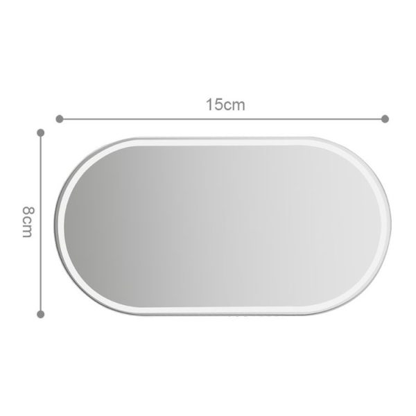 Sun Visor High-Definition Mirror Stainless Steel Makeup Mirror Oval Large - Image 2