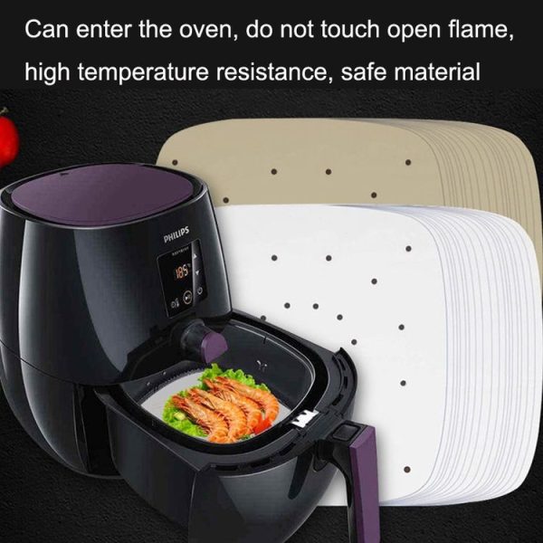 Air Fryer Special Paper Pad Grilled Meat Paper Oil Absorbed Paper, Color Random Delivery, Style: Square Without Hole (25cm) - Image 6