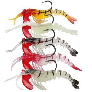 5 Color / Set Multi-section Lead Head Soft Shrimp Fake Bait Freshwater Sea Fishing Lure
