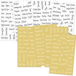 276 PCS Transparent Waterproof Spice Labels 2 Color Combination Pantry Markers (8 Sheets / Set)
