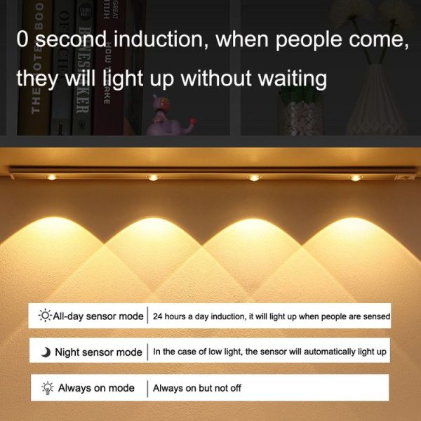 Ultra-thin Smart LED Human Body Sensor Light Bar, Length: 20cm (Piano Black) - Image 6