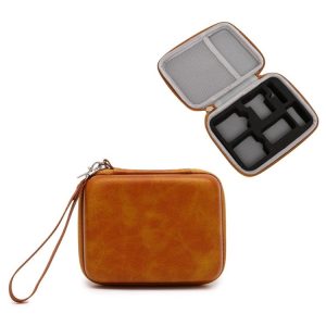 Hard Shell Action Camera Portable Handheld Storage Bag for DJI Osmo Action2 (PU Yellow)